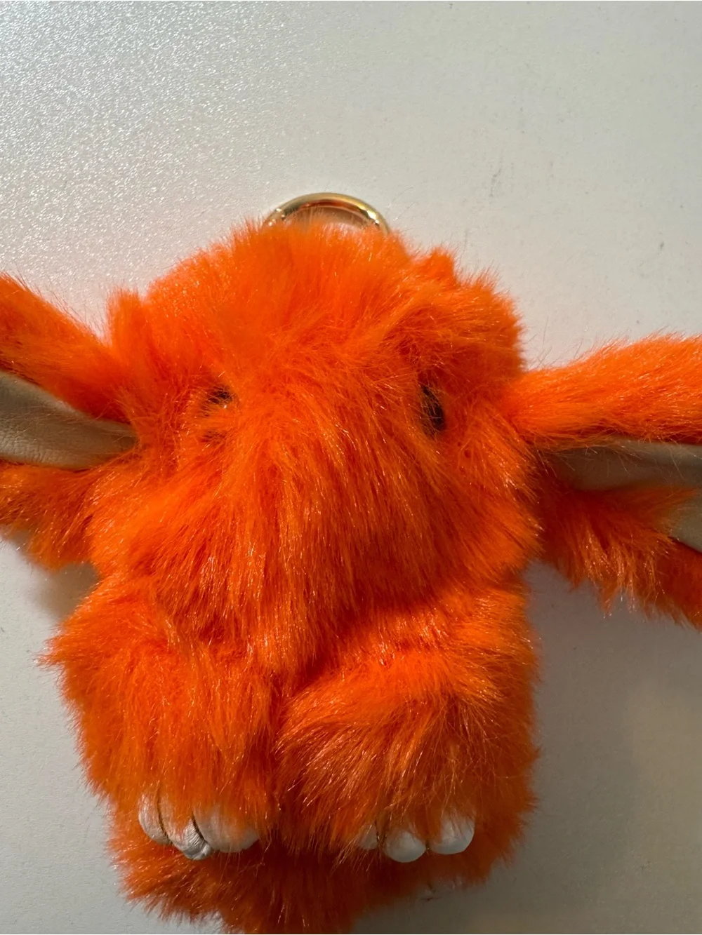 Plush Orange Furry Bunny Keychain